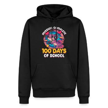 Gamer Axolotl Kawaii 100 Days of School - Männer Premium Bio Hoodie - Schwarz - Vorne - Nico (187cm)