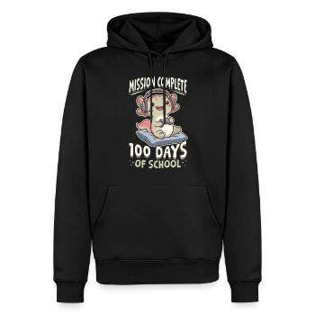 Gamer Axolotl Kawaii 100 Days of School - Männer Premium Bio Hoodie - Schwarz - Vorne - Nico (187cm)