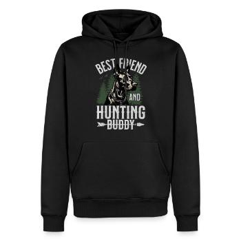 Meilleur ami et compagnon de chasse Chien fidèle - Sweat à capuche Premium bio Homme - noir - Devant - Nico (187cm)