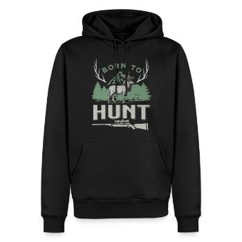 Born to Hunt Majestic Deer - Men’s Premium Organic Hoodie - black - Front - Nico (187cm)