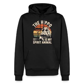 Das Nilpferd Ist Mein Spirituelles Tier - Männer Premium Bio Hoodie - Schwarz - Vorne - Nico (187cm)