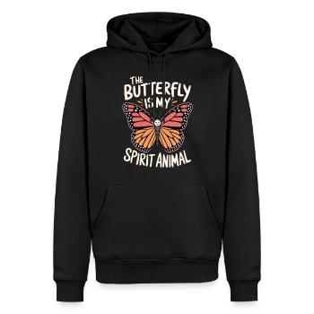Schmetterling Le papillon est mon animal spirituel - Sweat à capuche Premium bio Homme - noir - Devant - Nico (187cm)