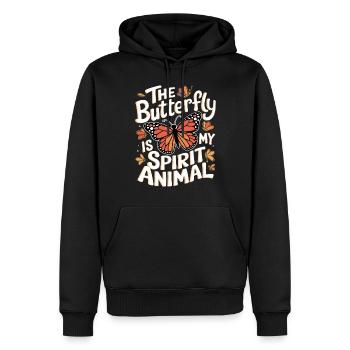 Schmetterling Le papillon est mon animal spirituel - Sweat à capuche Premium bio Homme - noir - Devant - Nico (187cm)
