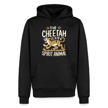 Gepard The Cheetah Is My Spirit Animal Gepard - Männer Premium Bio Hoodie - Schwarz - Vorne - Nico (187cm)