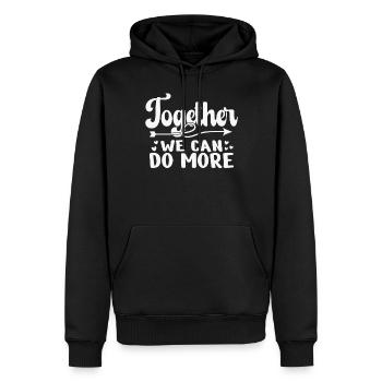 Gemeinsam können wir mehr Inspiration schaffen - Männer Premium Bio Hoodie - Schwarz - Vorne - Nico (187cm)