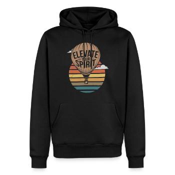 Heißluftballon Inspiration Zitat - Elevate Your - Männer Premium Bio Hoodie - Schwarz - Vorne - Nico (187cm)