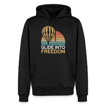 Montgolfière : glissez vers la liberté - Sweat à capuche Premium bio Homme - noir - Devant - Nico (187cm)
