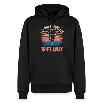 Laissez vos soucis s’envoler Montgolfière - Sweat à capuche Premium bio Homme - noir - Devant - Nico (187cm)