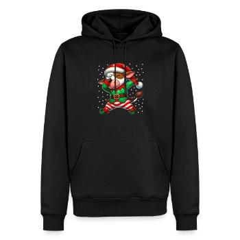 Weihnachten Kuh Elf Lustiger Kuhliebhaber Bauer - Männer Premium Bio Hoodie - Schwarz - Vorne - Nico (187cm)