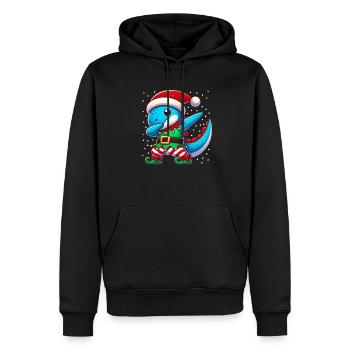 Christmas Dinosaur Elf Funny Dinosaur Lover Dino - Men’s Premium Organic Hoodie - black - Front - Nico (187cm)