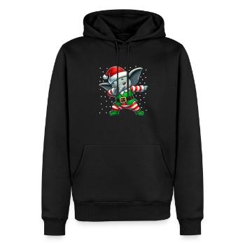 Weihnachten Elefant Elf Lustig Elefantenliebhaber - Männer Premium Bio Hoodie - Schwarz - Vorne - Nico (187cm)