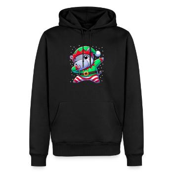 Christmas Hippo Elf Funny Hippo Lover - Men’s Premium Organic Hoodie - black - Front - Nico (187cm)