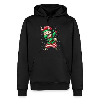 Lama de Noël Elfe Drôle Lama, Amant - Sweat à capuche Premium bio Homme - noir - Devant - Nico (187cm)