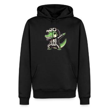 Halloween Skeleton Cute Crocodile Men - Men’s Premium Organic Hoodie - black - Front - Nico (187cm)