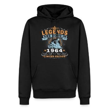 Motorcycle Vintage Retro Men's T-Shirt 1964 - Men’s Premium Organic Hoodie - black - Front - Nico (187cm)