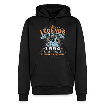 1994 Jubiläum Vintage Biker Motorrad Geschenk. - Männer Premium Bio Hoodie - Schwarz - Vorne - Nico (187cm)