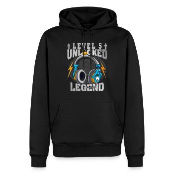 Level 5 Unlocked Gamer 5 Years - Men’s Premium Organic Hoodie - black - Front - Nico (187cm)