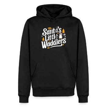 Santast Kleine Watscheler Pinguin Weihnachten - Männer Premium Bio Hoodie - Schwarz - Vorne - Nico (187cm)
