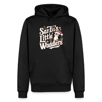 Kleine Watschelpinguine von Santa Weihnachten - Männer Premium Bio Hoodie - Schwarz - Vorne - Nico (187cm)