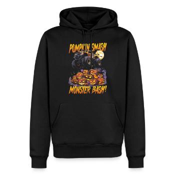 Monster Truck Halloween Citrouille Smash Monster Bash - Sweat à capuche Premium bio Homme - noir - Devant - Nico (187cm)