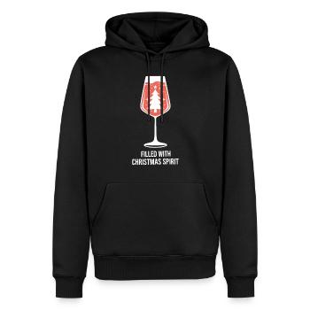 Rempli d’ de Noël - Sweat à capuche Premium bio Homme - noir - Devant - Nico (187cm)