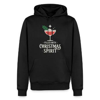 Rempli d’art de cocktail d’ de Noël - Sweat à capuche Premium bio Homme - noir - Devant - Nico (187cm)