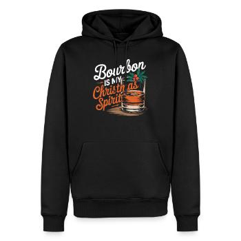 Bourbon Ist Mein Weihnachtsgeist Design - Männer Premium Bio Hoodie - Schwarz - Vorne - Nico (187cm)