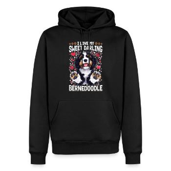 Bernedoodle Chien Race J’Aime Mon Doux Darling - Sweat à capuche Premium bio Homme - noir - Devant - Nico (187cm)