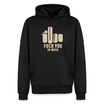 Déclaration audacieuse, Fuck You Tellement, Edgy & Provocant - Sweat à capuche Premium bio Homme - noir - Devant - Nico (187cm)