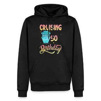 Cruising Into My 50th Birthday - Männer Premium Bio Hoodie - Schwarz - Vorne - Nico (187cm)