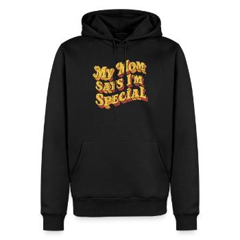 Meine Mama Sagt Ich Bin Besonders - Männer Premium Bio Hoodie - Schwarz - Vorne - Nico (187cm)