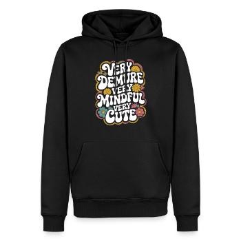 Très retenu, très attentif, très doux - Sweat à capuche Premium bio Homme - noir - Devant - Nico (187cm)