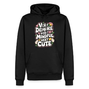 très sage, très attentif, très doux - Sweat à capuche Premium bio Homme - noir - Devant - Nico (187cm)