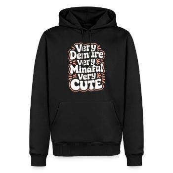 très humble très attentif très doux - Sweat à capuche Premium bio Homme - noir - Devant - Nico (187cm)
