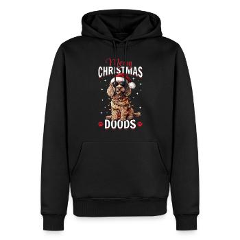 Goldendoodle Chien Race Joyeux Noël Doods - Sweat à capuche Premium bio Homme - noir - Devant - Nico (187cm)
