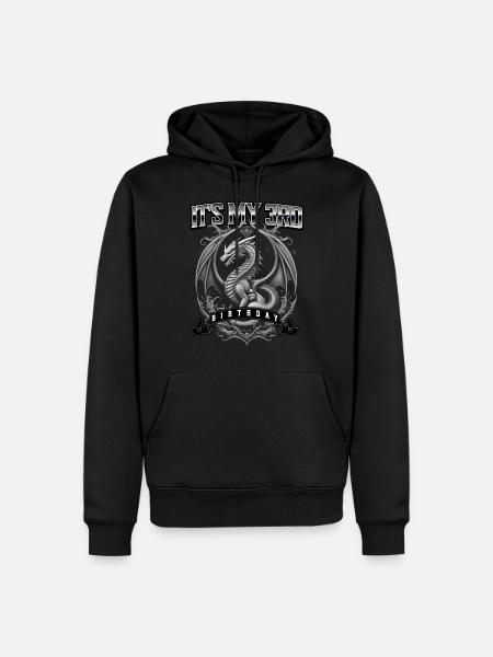 Dragon 3rd Birthday Dragon - Men’s Premium Organic Hoodie - black