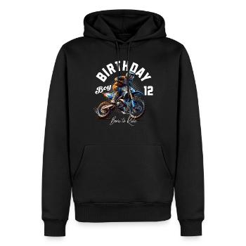 Motocross 12th Birthday - Men’s Premium Organic Hoodie - black - Front - Nico (187cm)