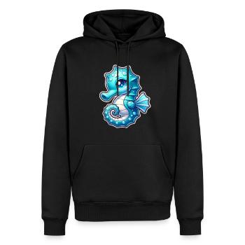 Hippocampe Hippocampe - Sweat à capuche Premium bio Homme - noir - Devant - Nico (187cm)