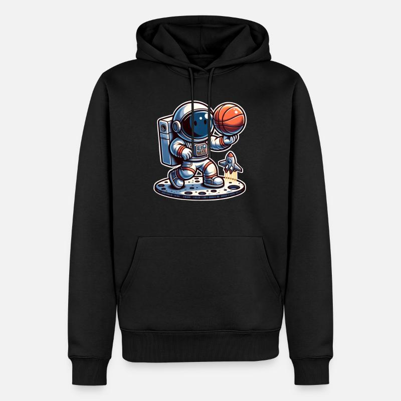 Astronaute de basket-ball - Sweat à capuche Premium bio Homme - noir