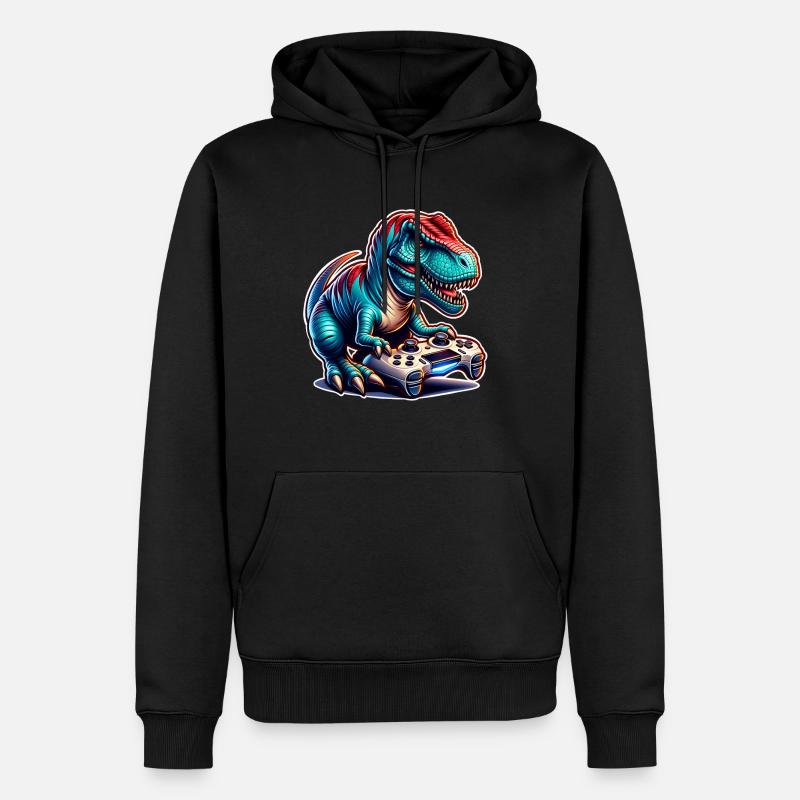 Gaming Dinosaurier T Rex - Männer Premium Bio Hoodie - Schwarz