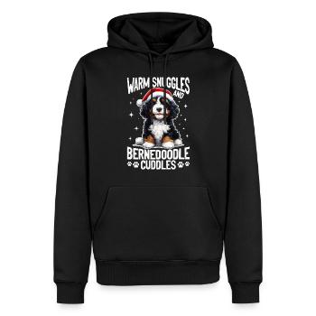 Bernedoodle Noël chien race câlins chauds - Sweat à capuche Premium bio Homme - noir - Devant - Nico (187cm)