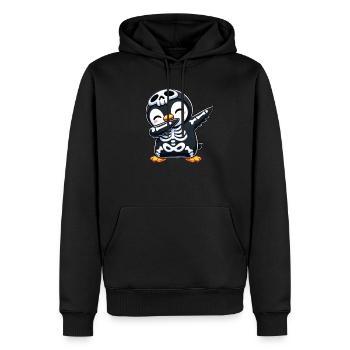 Penguin Halloween Skeleton Kids Women Men - Men’s Premium Organic Hoodie - black - Front - Nico (187cm)