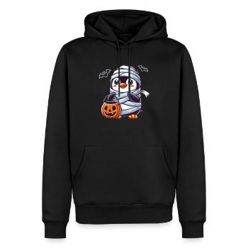 Pingouin Halloween Momie Enfants Femmes Hommes - Sweat à capuche Premium bio Homme - noir - Devant - Nico (187cm)