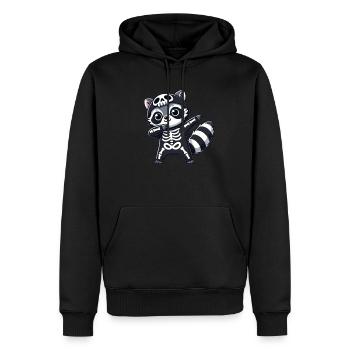 raton laveur Halloween squelette enfants femmes hommes - Sweat à capuche Premium bio Homme - noir - Devant - Nico (187cm)