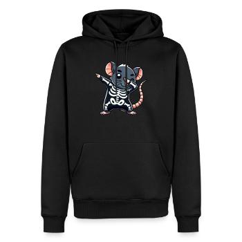 Rat Halloween Squelette Enfants Femmes Hommes Rat - Sweat à capuche Premium bio Homme - noir - Devant - Nico (187cm)