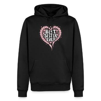 Beste Schwester Best Sister Ever Herz Zöpfe - Männer Premium Bio Hoodie - Schwarz - Vorne - Nico (187cm)