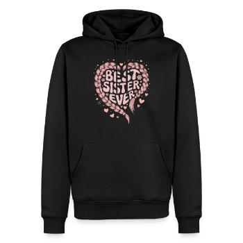 Meilleure Soeur Meilleure Soeur Jamais Coeur Tressé - Sweat à capuche Premium bio Homme - noir - Devant - Nico (187cm)