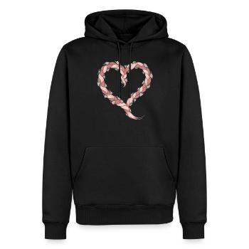 Cable Knit Heart Cable Knit Floral - Men’s Premium Organic Hoodie - black - Front - Nico (187cm)
