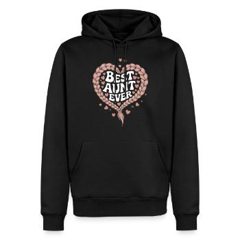 Beste Tante Best Aunt Ever Floral Blumen Herz - Männer Premium Bio Hoodie - Schwarz - Vorne - Nico (187cm)