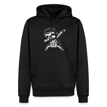 Paresseux Halloween Squelette Enfants Femmes Hommes - Sweat à capuche Premium bio Homme - noir - Devant - Nico (187cm)